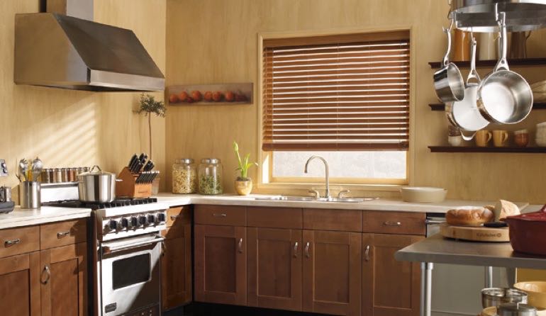 Michican faux wood blinds kitchen